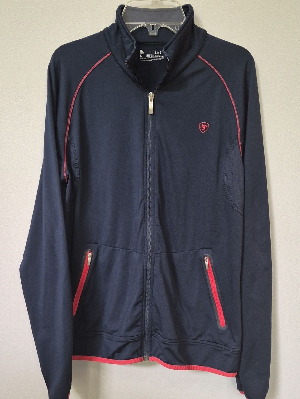 Ariat Tek Cold Series Womens L Navy Jacket Contrast Trim Mesh Panels Sporty